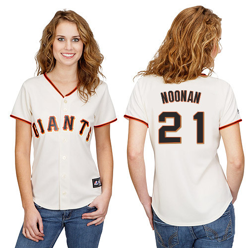 Nick Noonan #21 mlb Jersey-San Francisco Giants Women's Authentic Home White Cool Base Baseball Jersey